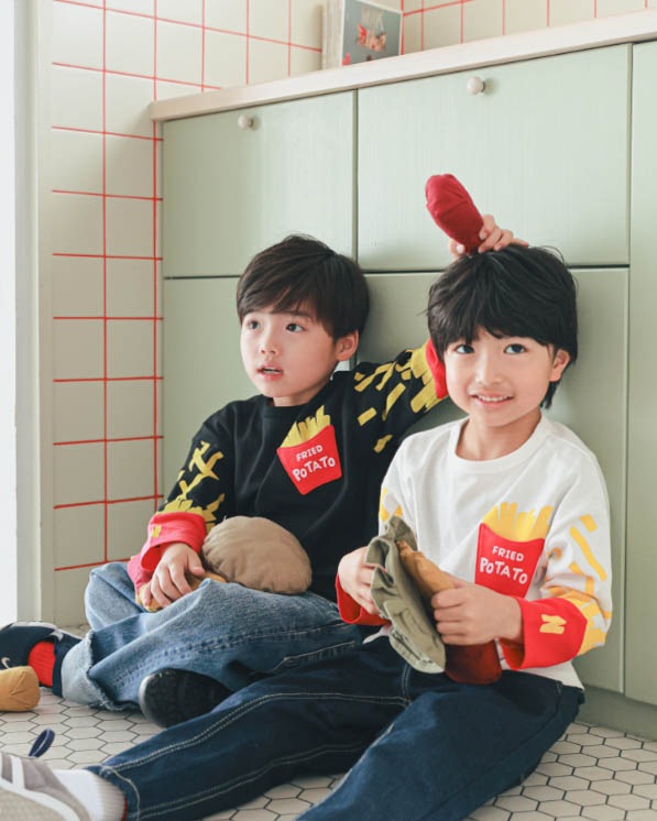 【ニコフラート】ポテト袖ロングTシャツ / オフホワイト