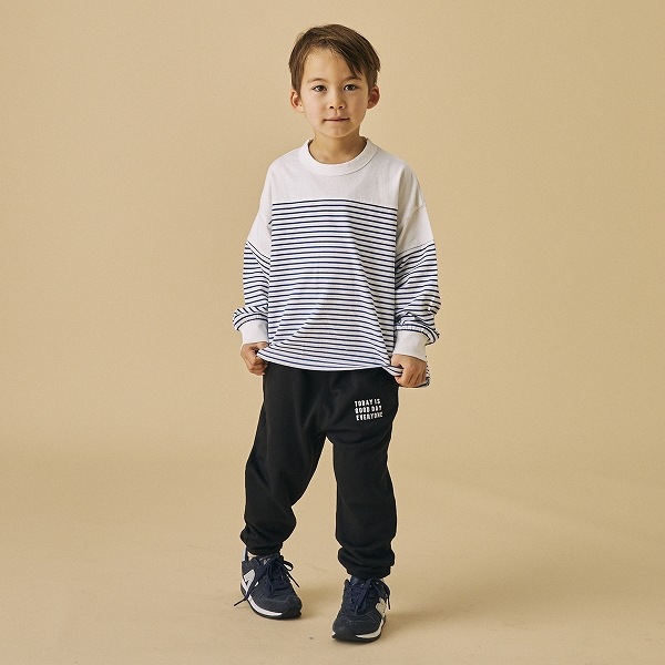 【25FW】ボーダー切り替え L/S Tシャツ / ブルー