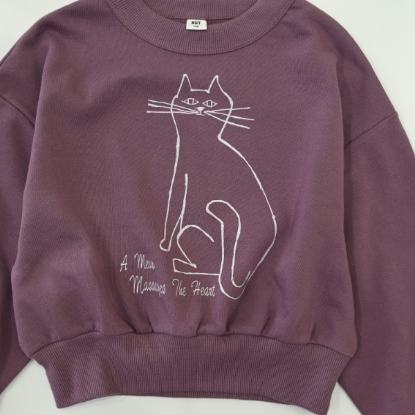 【25FW】cat ドルマンショートトレーナー / ラベンダー