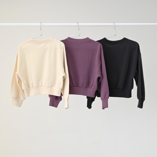 【25FW】cat ドルマンショートトレーナー / ラベンダー