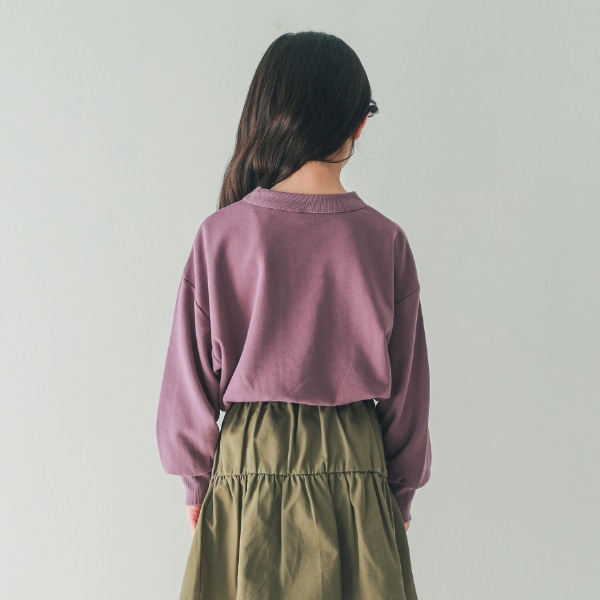 【25FW】cat ドルマンショートトレーナー / ラベンダー