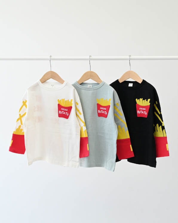 【ニコフラート】ポテト袖ロングＴシャツ / サックス