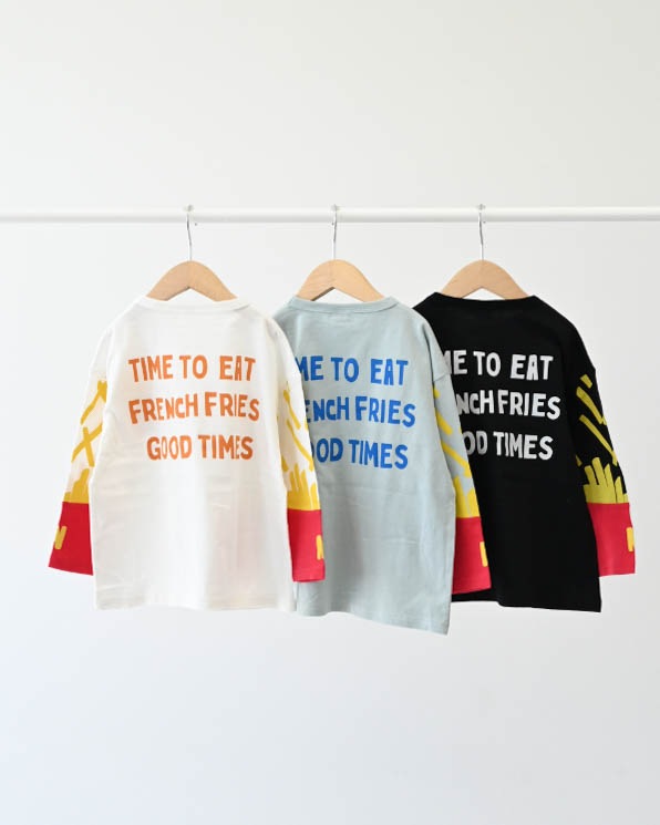 【ニコフラート】ポテト袖ロングＴシャツ / サックス