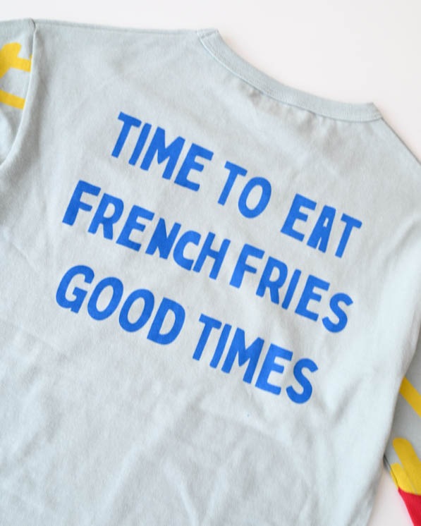 【ニコフラート】ポテト袖ロングＴシャツ / サックス