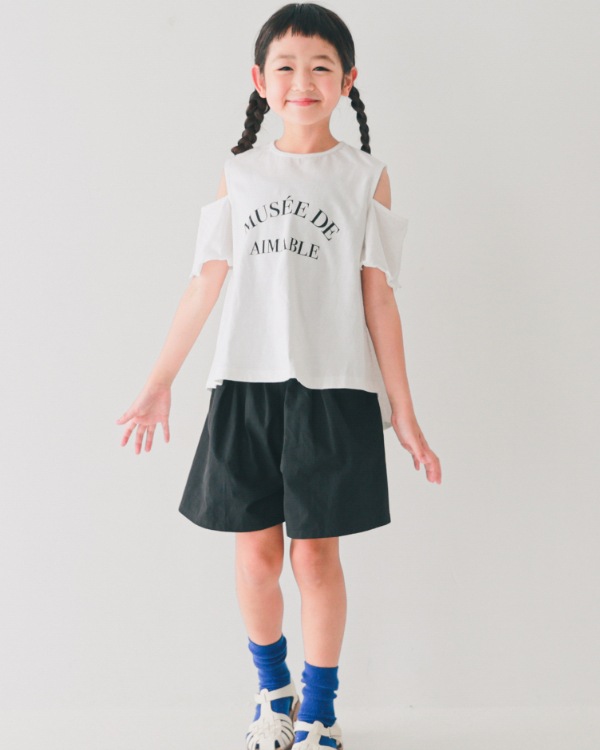 【エヌエイチティー】オフショルダー Tシャツ / オフホワイト