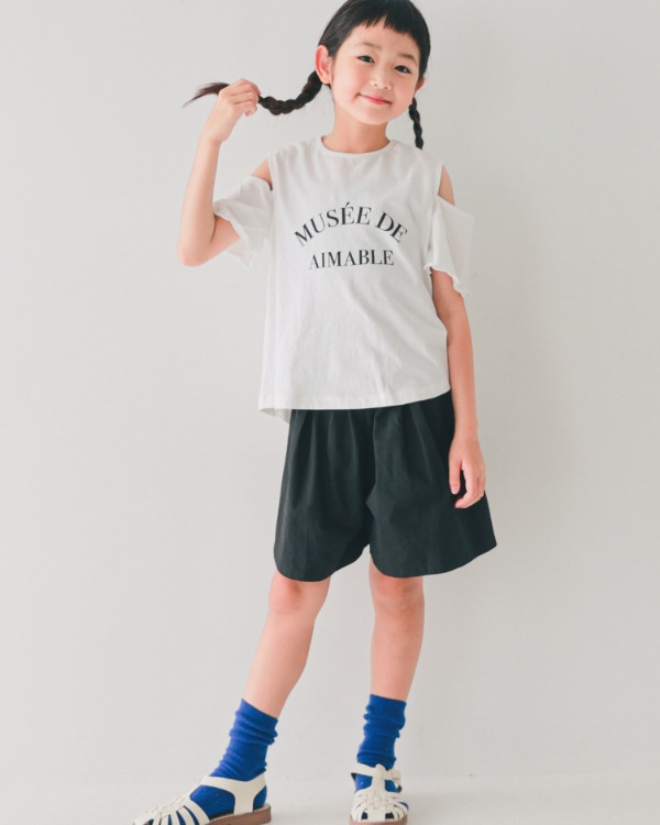 【エヌエイチティー】オフショルダー Tシャツ / オフホワイト