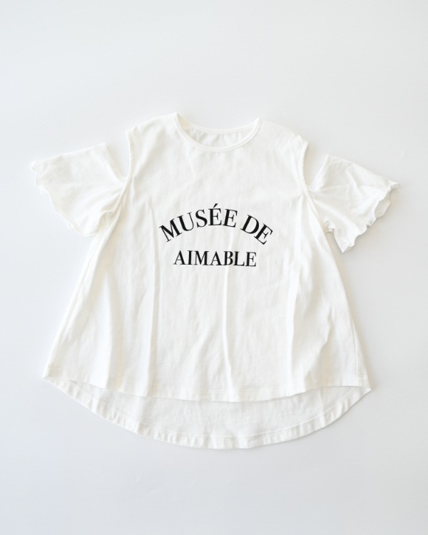 【エヌエイチティー】オフショルダー Tシャツ / オフホワイト