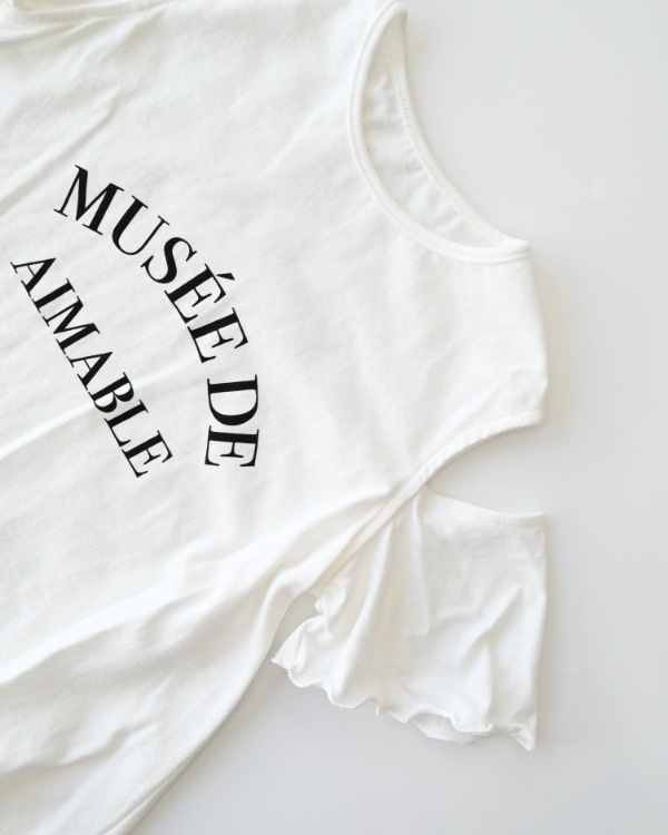 【エヌエイチティー】オフショルダー Tシャツ / オフホワイト