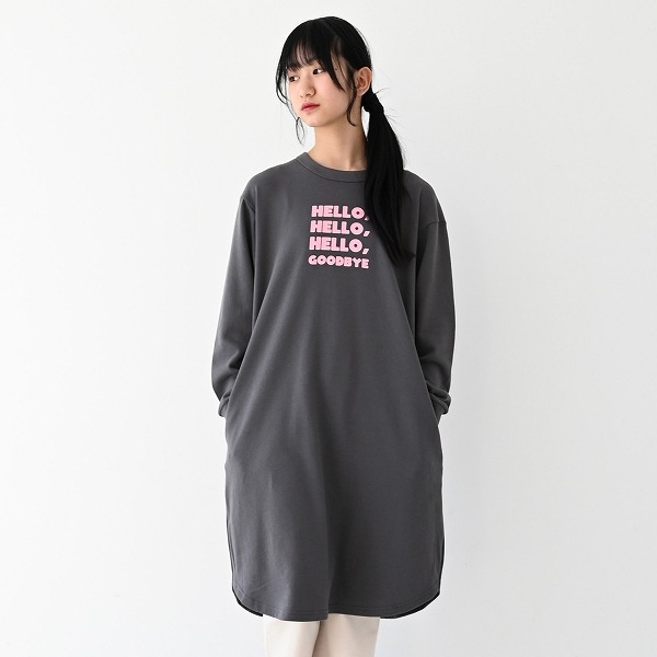 【25FW】HELLO スウェットワンピース / チャコールグレー
