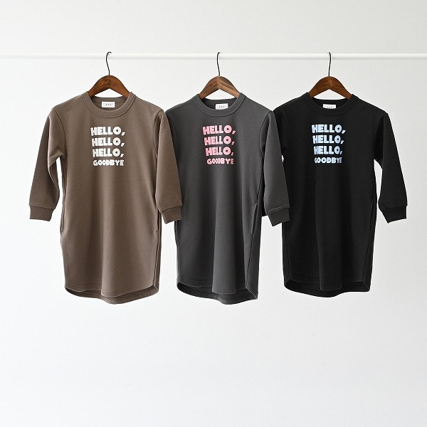 【25FW】HELLO スウェットワンピース / チャコールグレー