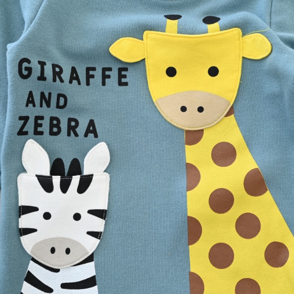 【25FW】きりんとしまうま トレーナー / ブルー