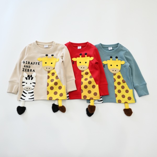 【25FW】きりんとしまうま トレーナー / ブルー