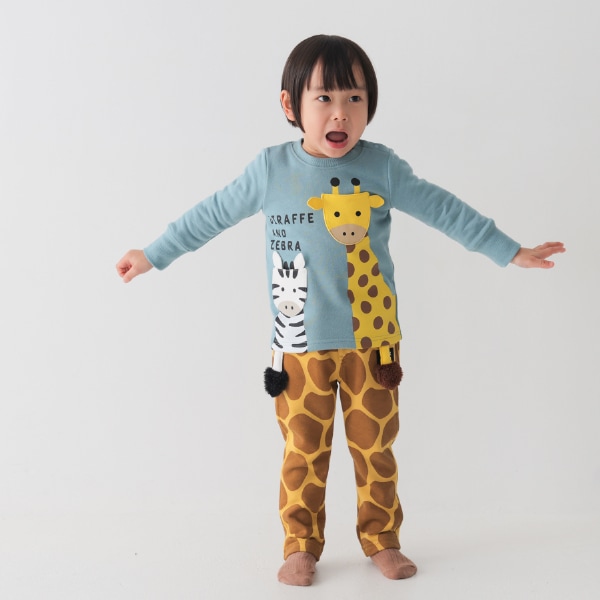 【25FW】きりんとしまうま トレーナー / ブルー