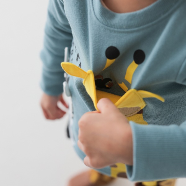 【25FW】きりんとしまうま トレーナー / ブルー