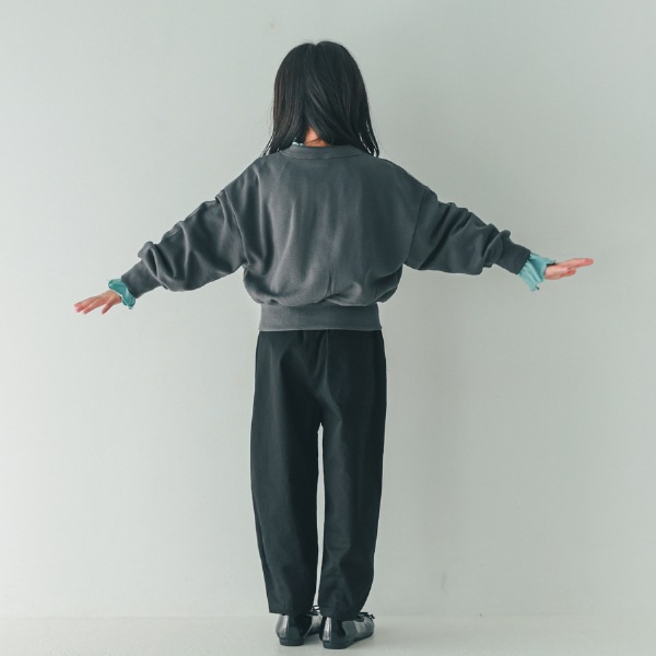 【25FW】cat ドルマンショートトレーナー / チャコールグレー