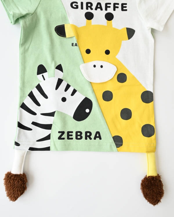 【26PS】きりんとしまうまＴシャツ / グリーン