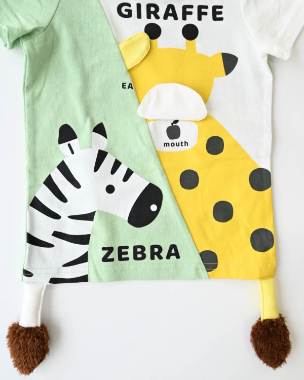 【26PS】きりんとしまうまＴシャツ / グリーン