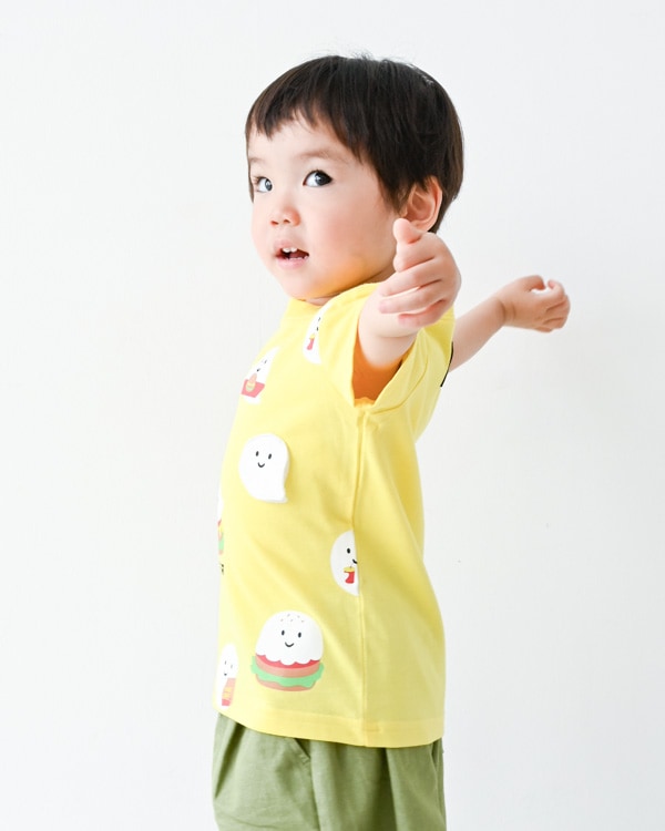 【チークルーム】おばけバーガー Tシャツ / イエロー