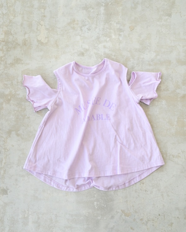【エヌエイチティー】オフショルダー Tシャツ / ラベンダー