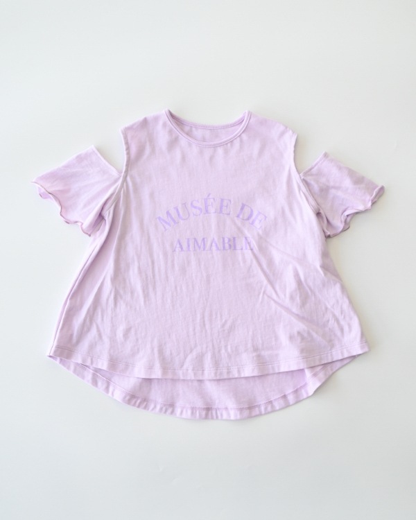 【エヌエイチティー】オフショルダー Tシャツ / ラベンダー