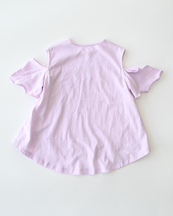 【エヌエイチティー】オフショルダー Tシャツ / ラベンダー