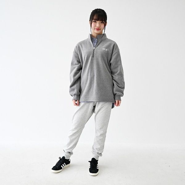 【25FW】フリースハーフジッププルオーバー / 杢グレー