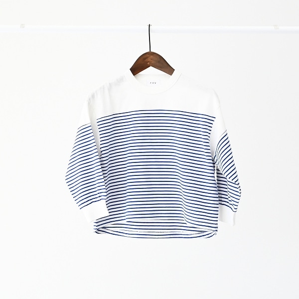 【25FW】ボーダー切り替え L/S Tシャツ / ブルー