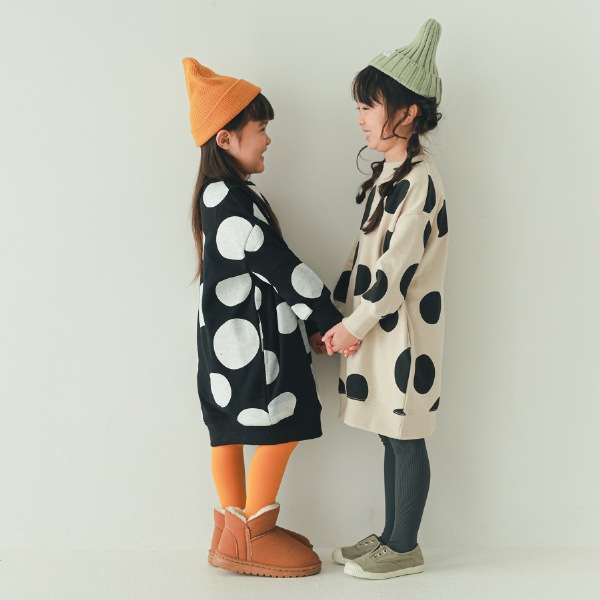 【25FW】ドット スウェットワンピース / ブラック