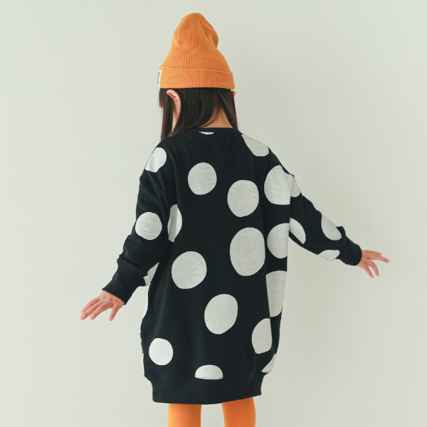 【25FW】ドット スウェットワンピース / ブラック