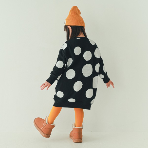 【25FW】ドット スウェットワンピース / ブラック