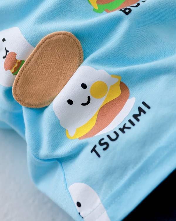 【チークルーム】おばけバーガー Tシャツ / サックス