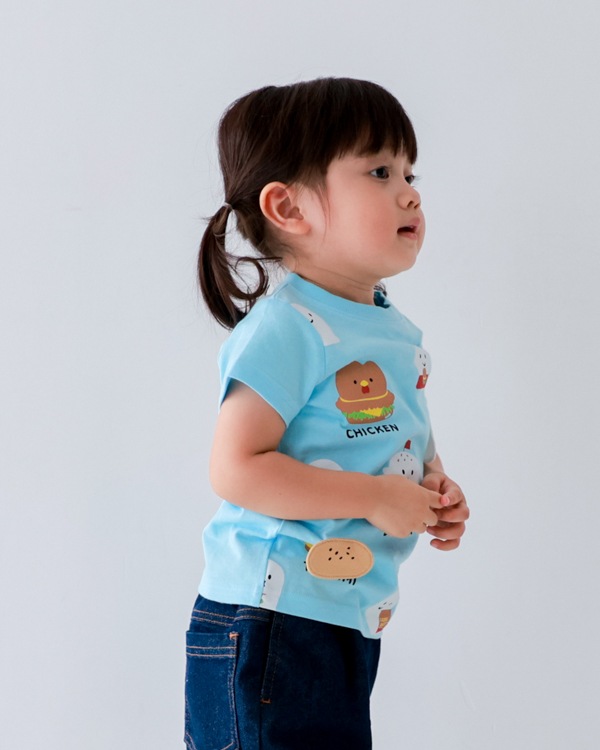 【チークルーム】おばけバーガー Tシャツ / サックス