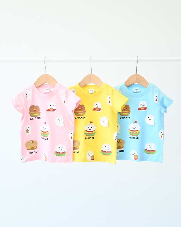 【チークルーム】おばけバーガー Tシャツ / サックス