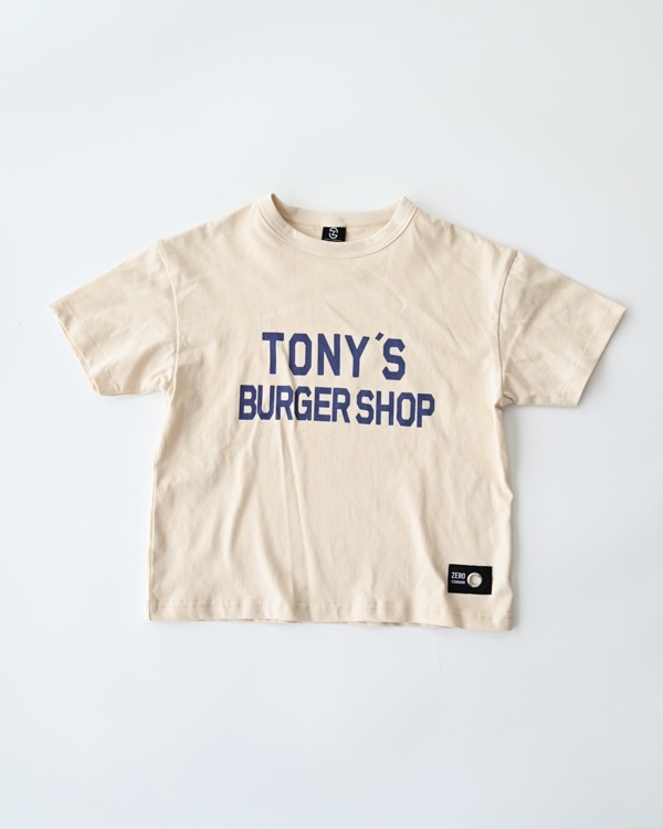 【ゼロスタンダード】TONY'S BURGER SHOP Tシャツ / アイボリー