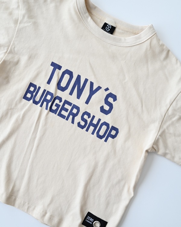【ゼロスタンダード】TONY'S BURGER SHOP Tシャツ / アイボリー