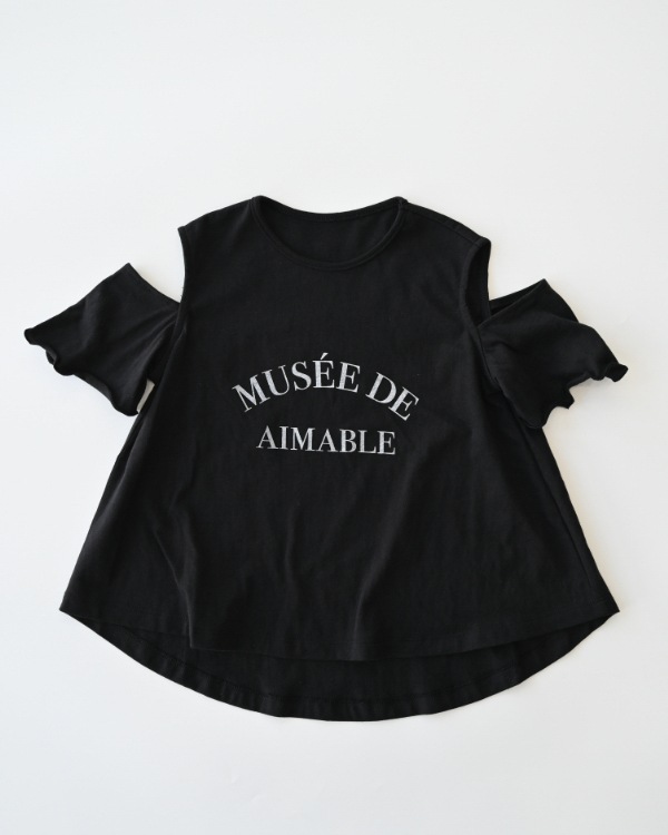 【エヌエイチティー】オフショルダー Tシャツ / ブラック