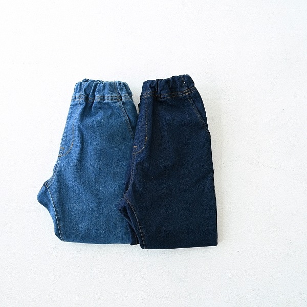 【定番】テーパードスリムデニムパンツ/ ブルー