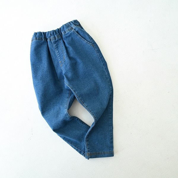 【定番】テーパードスリムデニムパンツ/ ブルー