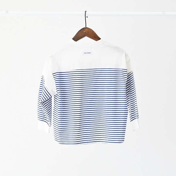 【25FW】ボーダー切り替え L/S Tシャツ / ホワイト