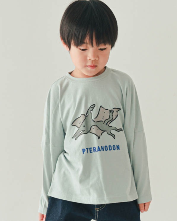 【ニコフラート】プテラノドンロングＴシャツ / サックス