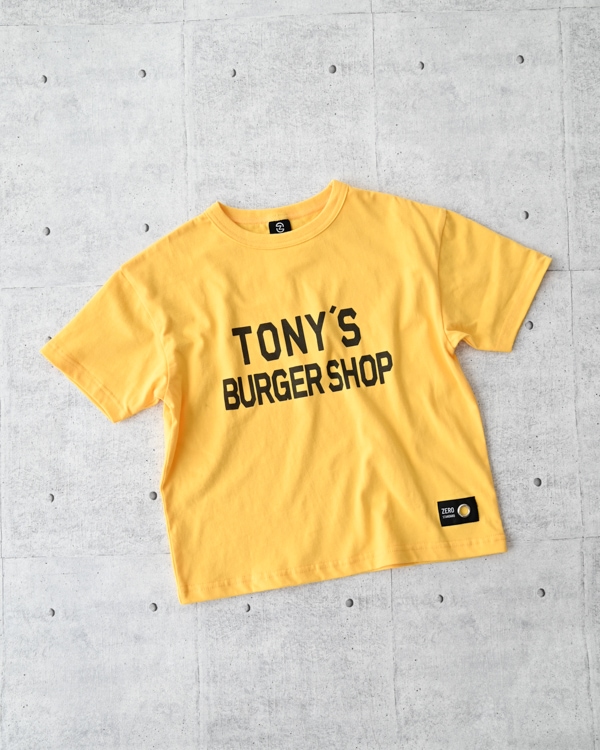 【ゼロスタンダード】TONY'S BURGER SHOP Tシャツ / イエロー