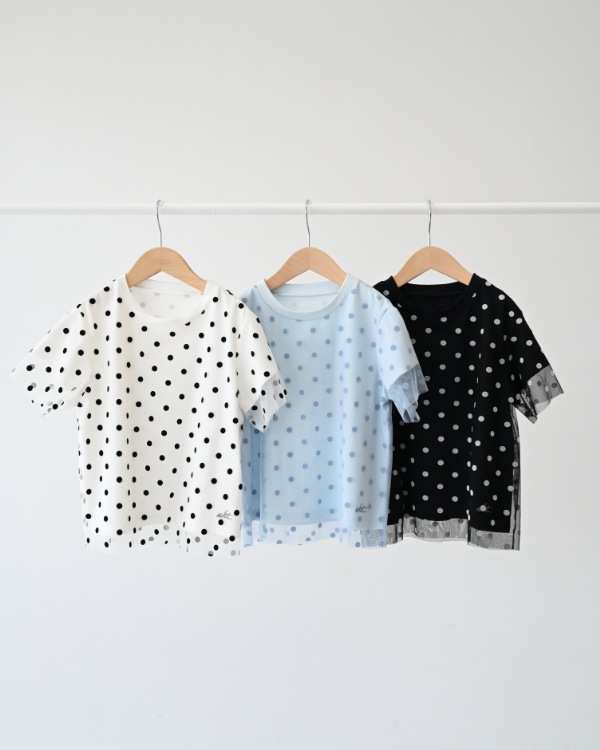 【エヌエイチティー】ドットチュール Tシャツ / オフホワイト
