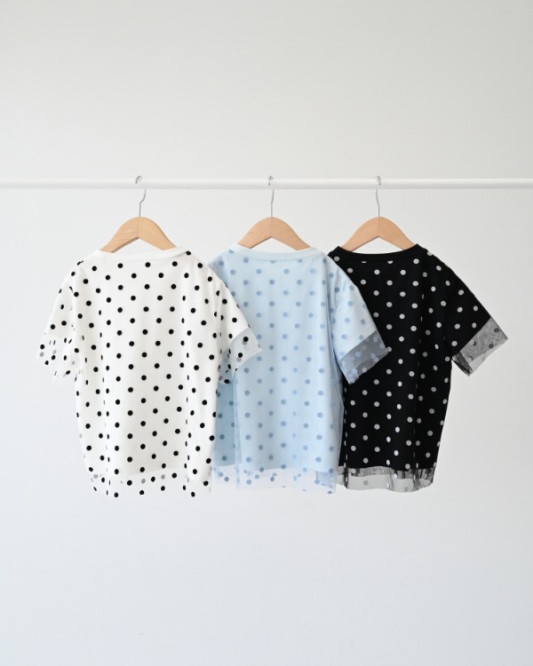 【エヌエイチティー】ドットチュール Tシャツ / オフホワイト