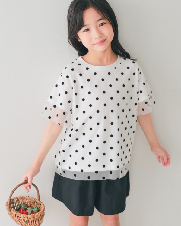 【エヌエイチティー】ドットチュール Tシャツ / オフホワイト
