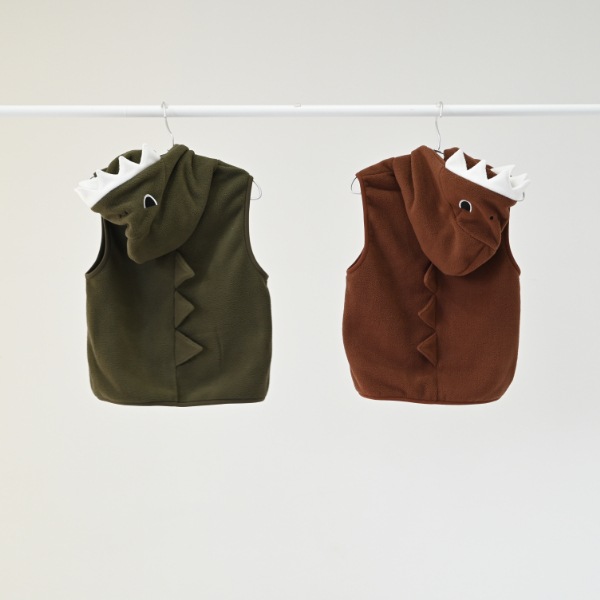 【25FW】恐竜 フリースベスト / オリーブ