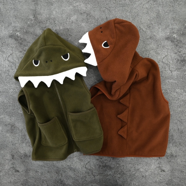 【25FW】恐竜 フリースベスト / オリーブ