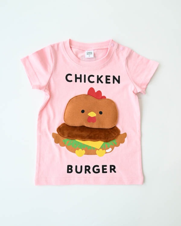 【26PS】チキンバーガーTシャツ / ピンク