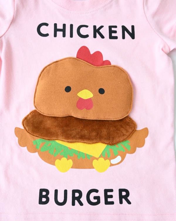 【26PS】チキンバーガーTシャツ / ピンク