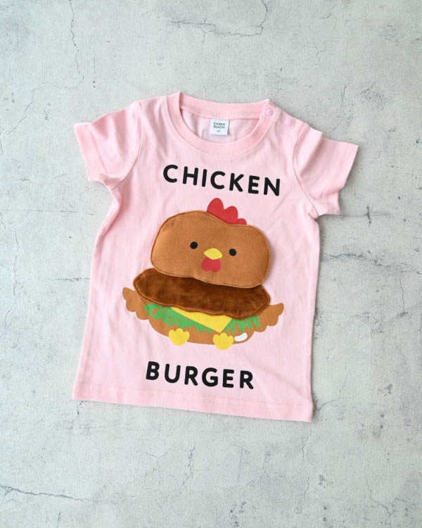 【26PS】チキンバーガーTシャツ / ピンク