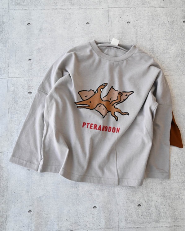【ニコフラート】プテラノドンロングＴシャツ / グレー